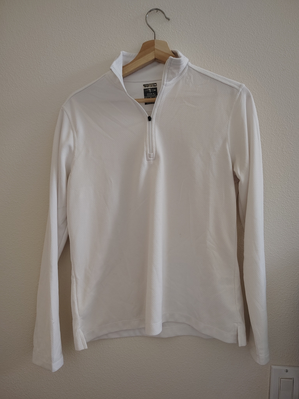 Men's White Quarter-Zip Performance Shirt